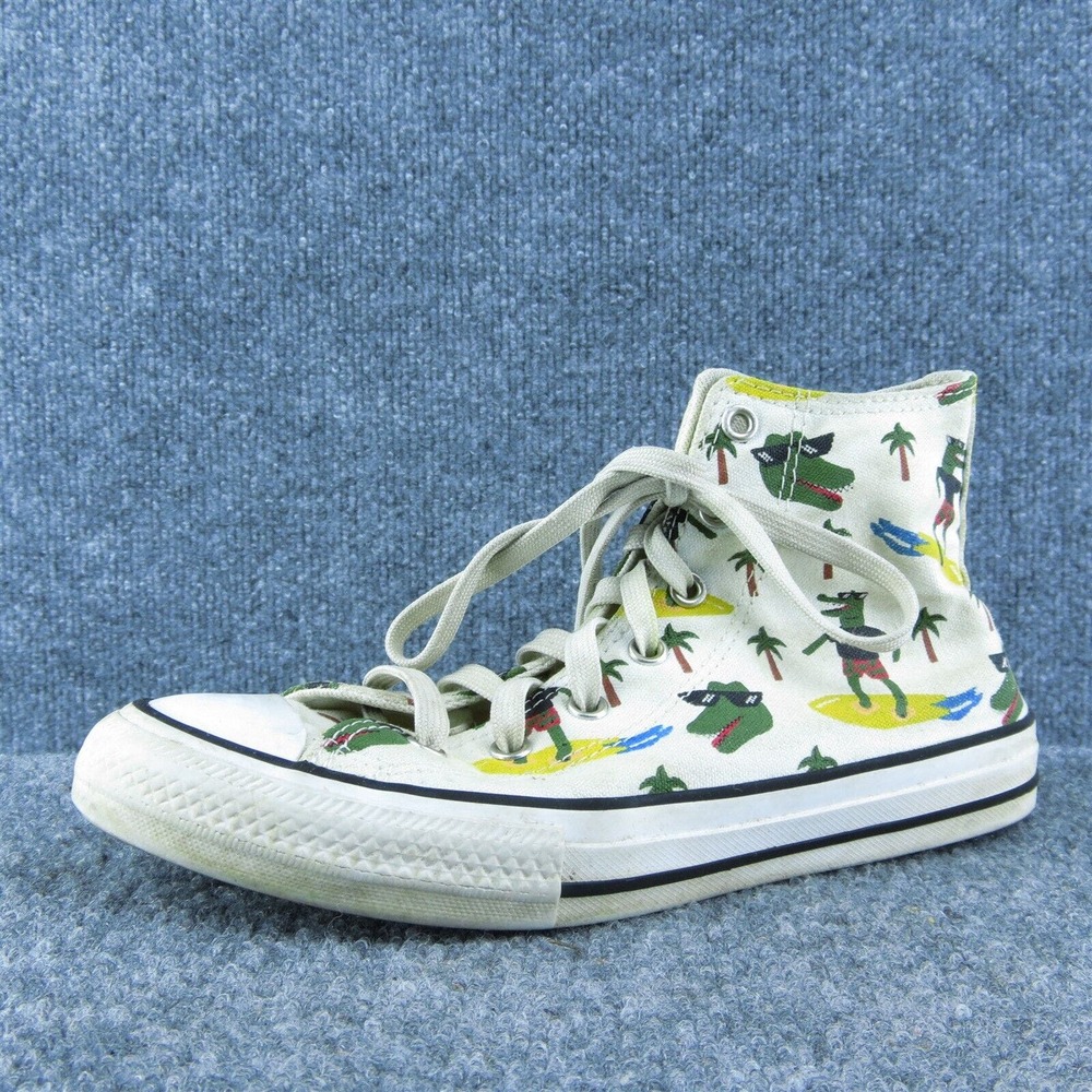 Converse Boys Sneaker Shoes Athletic White Fabric Lace Up Size Y 5 Medium